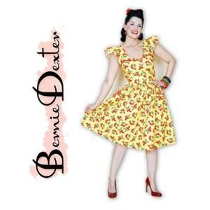 BERNIE DEXTER CHERRY PINUP COUTURE DRESS XL EUC